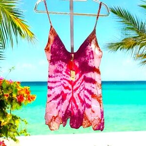 NWT Anthropologie-RAGA Tie Dye Baby Doll Short Mini Dress - Size Large